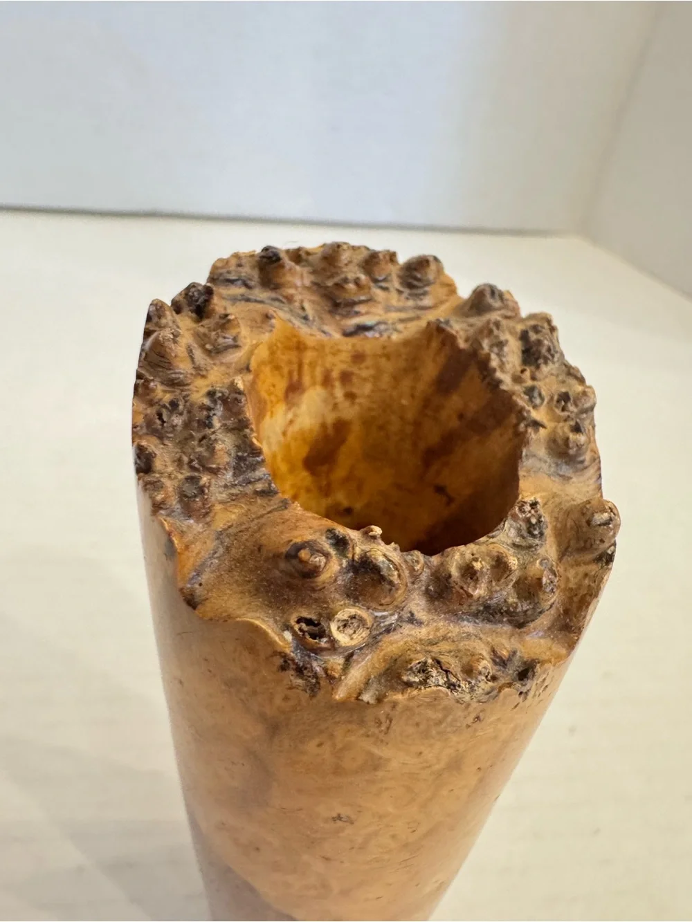 Amboyna Burl Wood Vase Natural Edge Flower Vase Artisan Crafted Sculpture Decor
